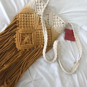 Yellow Boho Fringe Purse